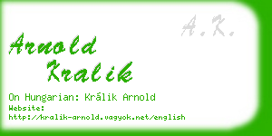 arnold kralik business card