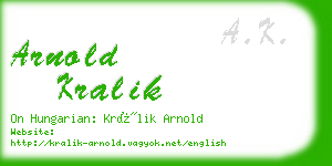 arnold kralik business card